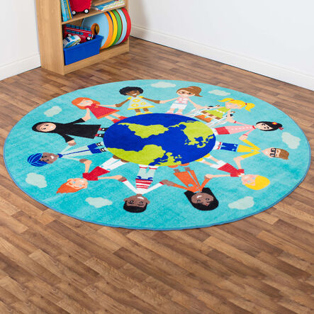 Children Around the World Circular Rug  hi\-res