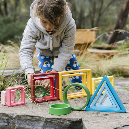 Rainbow Shape Wooden Blocks 16pk  hi\-res