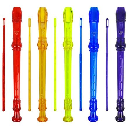 Coloured Descant School Recorder \x26 Cleaning Rod  hi\-res