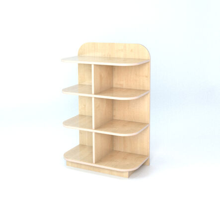 D\-End Cap Library Bookcase In Maple  hi\-res