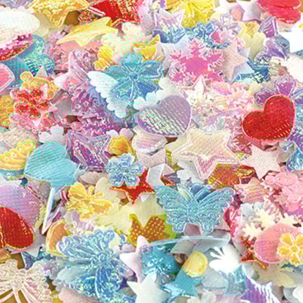 Iridescent Fabric Collage Shapes Assorted 2500pk  hi\-res