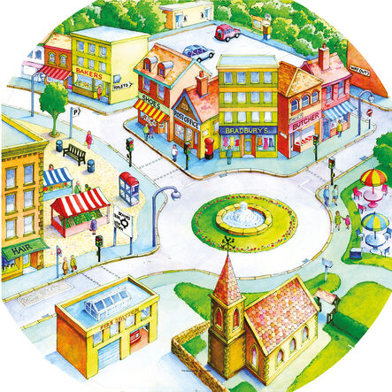 TTS Active World Tuff Tray Town Scene Mat  hi\-res