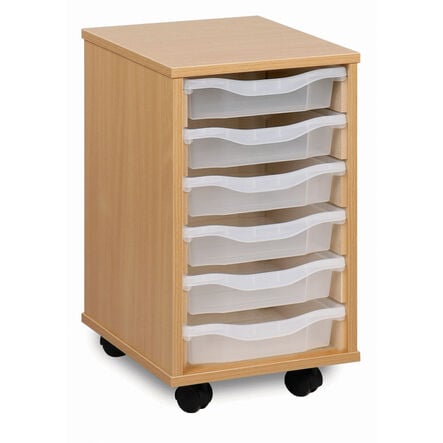 Mobile Tray Storage Unit With 6 Shallow Trays  hi\-res
