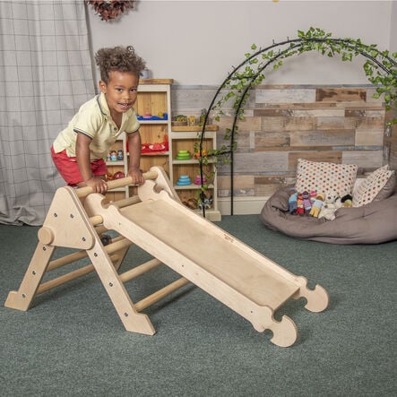 Pikler Inspired Climb \x26 Slide Nursery  hi\-res