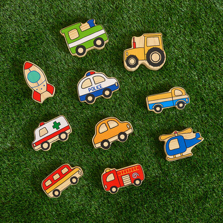 Small World Wooden Town Vehicle Set 10pk  hi\-res