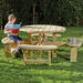 Outdoor Round Wooden Picnic Bench  hi\-res