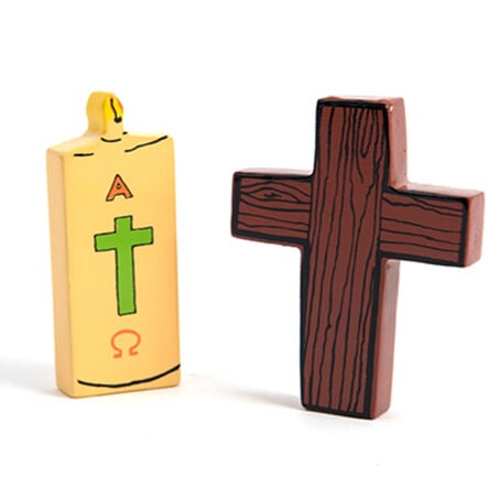 Wooden Christian Symbols 5pk  hi\-res