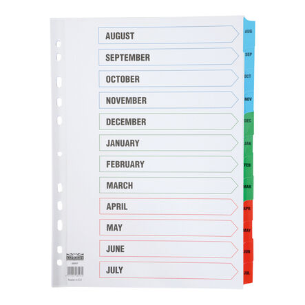 EASTLIGHT A4 Academic Year Index Dividers  hi\-res