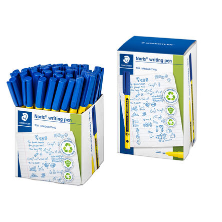 STAEDTLER Noris 307 Handwriting Pens Blue 100pk  hi\-res