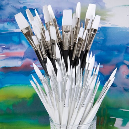 Assorted White Nylon Paint Brushes 90pk  hi\-res
