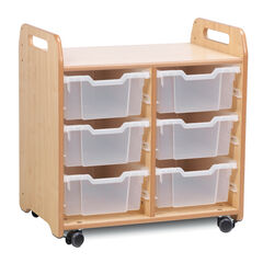 2 Column Tray Storage W/ 6 Deep Translucent Trays H730mm  hi-res