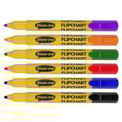 Show-Me Assorted Flip Chart Markers 6pk  hi-res