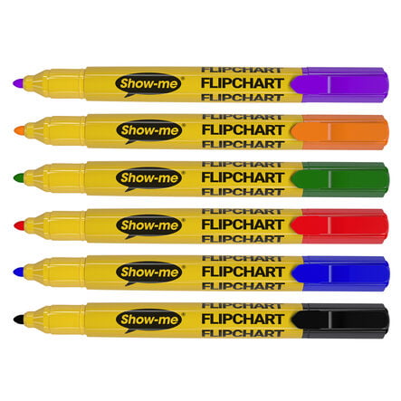 Show\-Me Assorted Flip Chart Markers 6pk  hi\-res