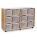 Mobile Tray Storage Unit W\/ 12 Extra Deep Trays Light Grey  hi\-res