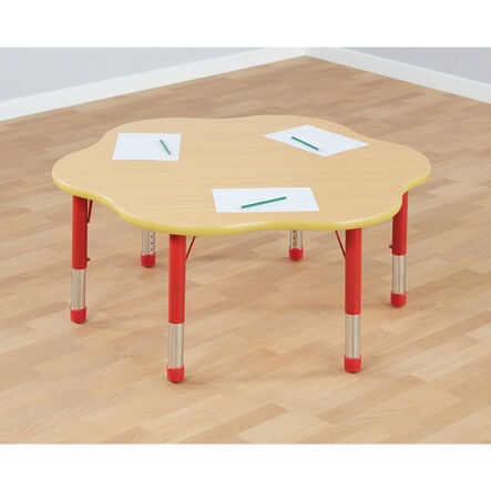 Copenhagen height adjustable flower shaped 6\-seater table  hi\-res