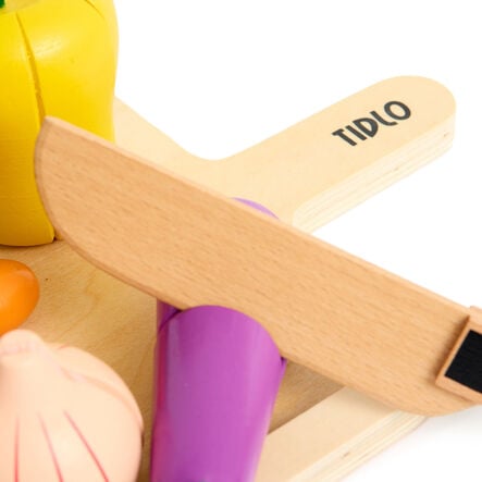 Role Play Wooden Slicing Fruit \x26 Veg Set  hi\-res