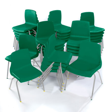 NP Classroom Chairs 30pk Seat height 310mm Green Green hi\-res