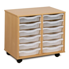 Mobile Tray Storage Unit With 12 Shallow Trays  hi-res
