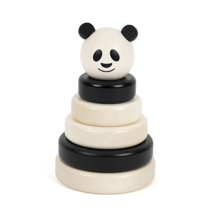 Panda Black \x26 White Wooden Stacker  hi\-res