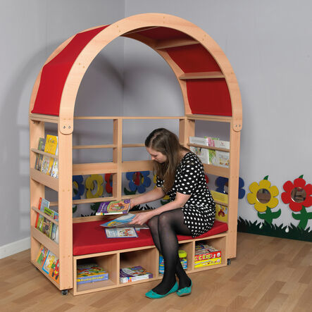 Arched Bookcase Storage and Seating  hi\-res