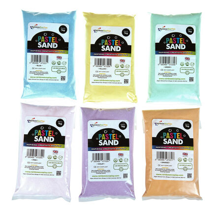 Rainbow ECO Eco Craft Sand Assorted Bags 6 x 1kg Pastels Pastels hi\-res