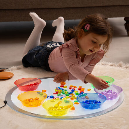 Translucent Rainbow Sand Water Play Sorting Bowls 6pk  hi\-res