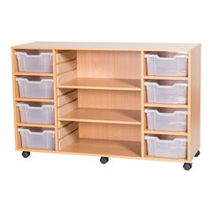 Mobile Tray Storage Unit with Shelves  hi-res