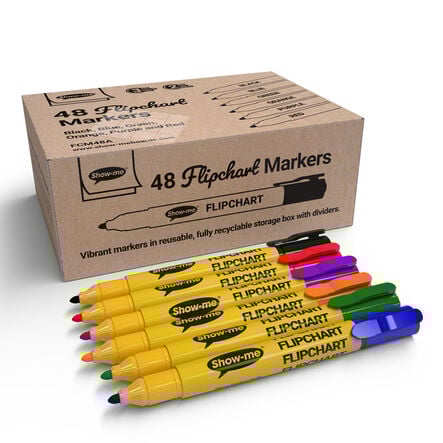 Show\-me Flipchart Markers Assorted 48pk  hi\-res