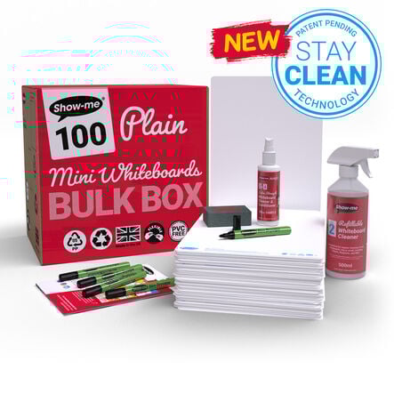 Show\-me® Original A4 Plain Dry Wipe Boards Class Kit  hi\-res