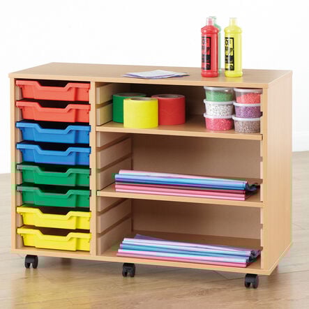 Mobile Shelving and 8 Shallow Tray Unit  hi\-res