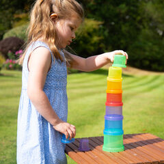 Translucent Rainbow Sand Water Play Stacking Cups 9pk  hi-res