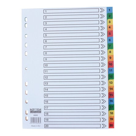 EASTLIGHT A4 Index Divider Multi\-Punched File Organisers  hi\-res