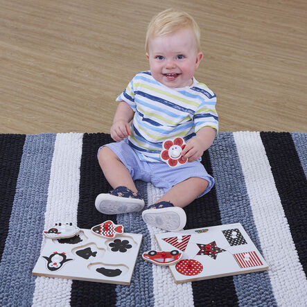 Baby Black \x26 White Peg Puzzles 2pk  hi\-res