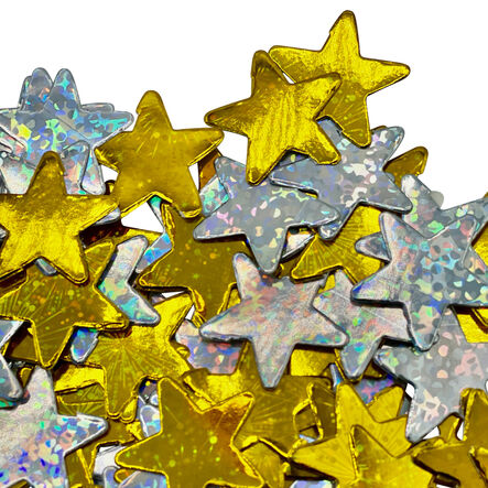 Holographic Paper Stars Small Gold \x26 Silver 500pk  hi\-res