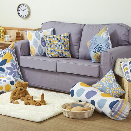 TTS Mixed Pattern Mustard and Grey Cushion Set  hi\-res