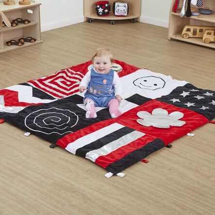 TTS Black \x26 White Large Sensory Rug  hi\-res