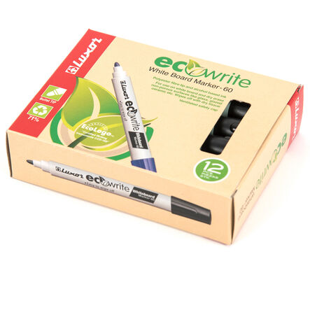 Luxor ECO Whiteboard Markers Black 12pk  hi\-res