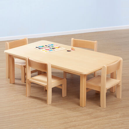Beech Veneer Rectangular Table L1200mm \x26 Chairs  hi\-res