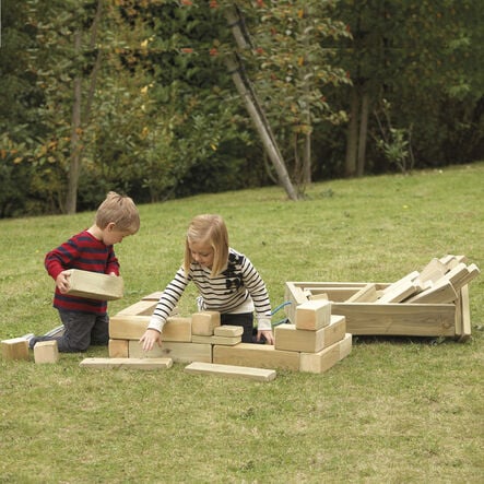 TTS Outdoor Wooden Blocks and Cart 40pcs  hi\-res