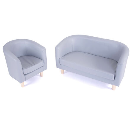 Geo Wipe Clean Antimicrobial Tub Seating Tub Sofa Grey  hi\-res