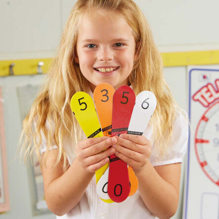TTS Coloured Place Value Number Fans 60pcs  hi\-res