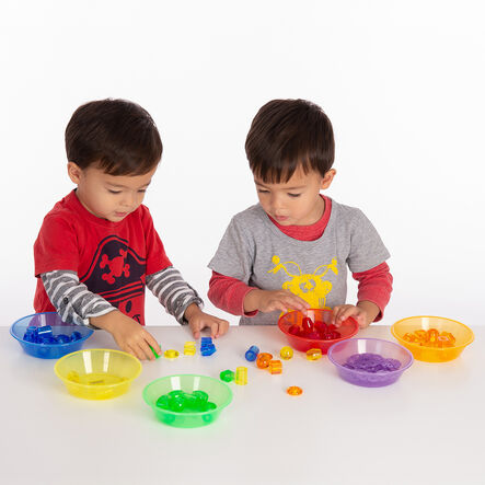 Translucent Rainbow Sand Water Play Sorting Bowls 6pk  hi\-res