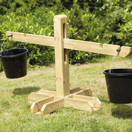 TTS Giant Wooden Outdoor Learning Scales and Bucket Set  hi\-res