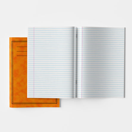 A4+ Classic Ex. Book 40pg 50pk 8mm Ruled with Margin Orange Orange hi\-res