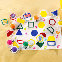 Foam Geometric Paint Stampers 14pk  Foam Geometric Paint Stampers 14pk  hi-res