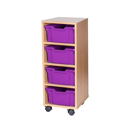 Mobile Single Tray Storage Unit 4 Deep  hi\-res