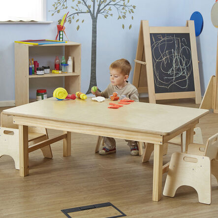 Children’s Circular Folding Natural Wooden Table  hi\-res