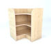 Internal Corner Library Bookcase In Maple  hi\-res
