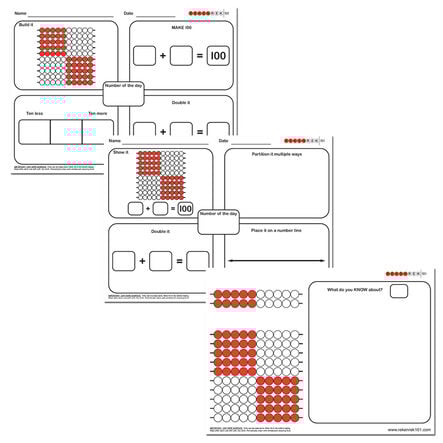 Rekenrek Practice Charts Late Number Sense Bundle  hi\-res