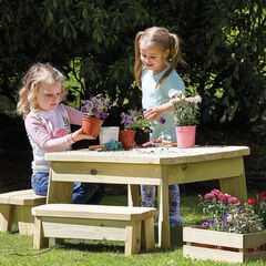 Millhouse Outdoor Square Table & Bench Set  hi-res